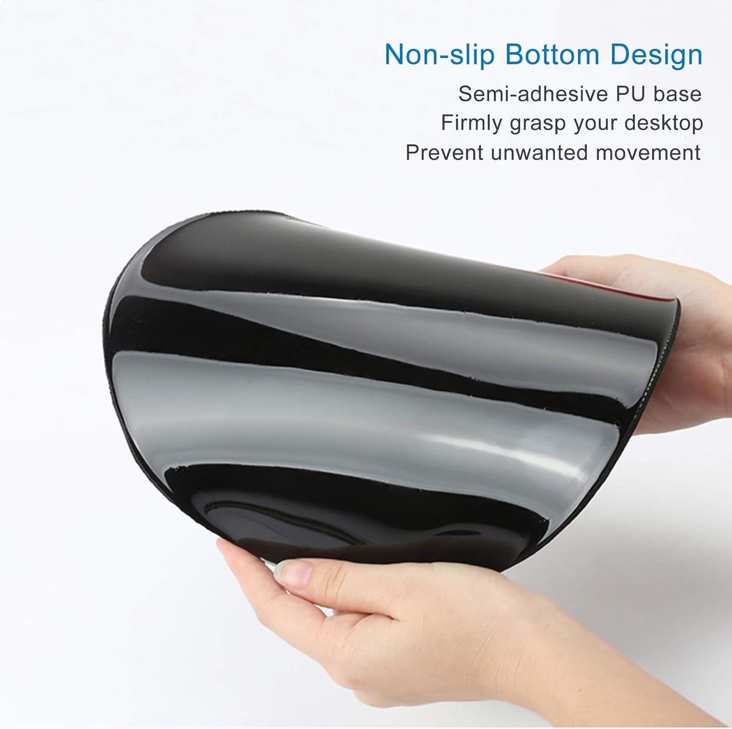Ergonomic Mouse Pad with Gel Wrist Rest Support Non-Slip PU Base Stay Positive Work Hard and Make It Happen Inspirational Quote Cute Small Mouse Pad Pain Relief, 8.7 X 7.2 Inches
